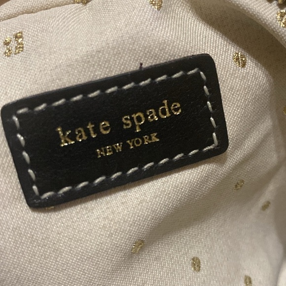 KATE SPADE Pebble Leather Barrel Clutch Hand Held Black Gold Hardware Dark Goth - Picture 2 of 15